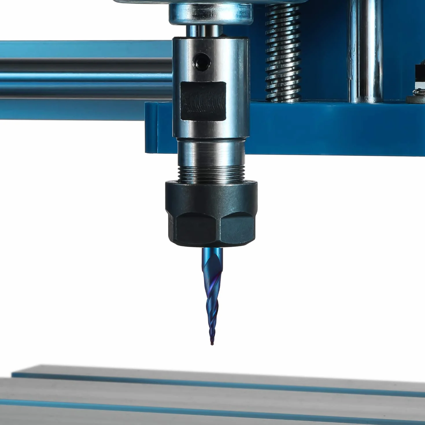 Genmitsu 4 pezzi 2-flute conico a spirale conico a punta a sfera, rivestimento nano blu, fresa CNC, incisione 2D e 3D, punte per la lavorazione del legno, R0.25-1.0, codolo da 1/4 di pollice, TB04B