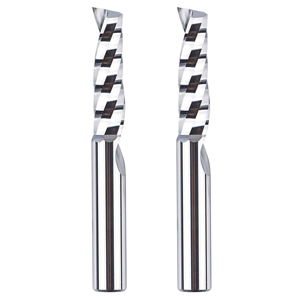 SpeTool 2 frese in alluminio da 8 mm, codolo VHM, fresa da 32 mm, lunghezza di taglio in metallo duro, fresa CNC, fresa per legno, fresa superiore, per metallo, alluminio, acrilico, plastica