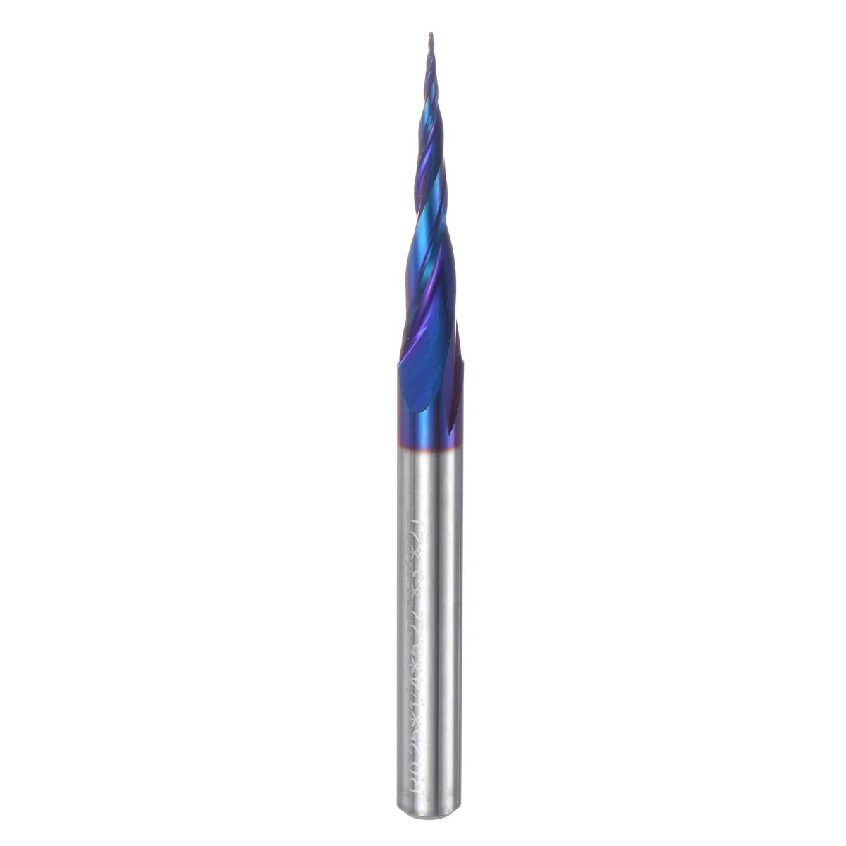 QUARKZMAN Fresa Sfera Conica Fresa CNC, Raggio 0,25 Mm, Gambo da 1/4" Carburo Tungsteno Rivestito, Spirale 2 Taglienti, Utensile Fresatura, Diametro 0,5 Mm, Lunghezza Totale 3"