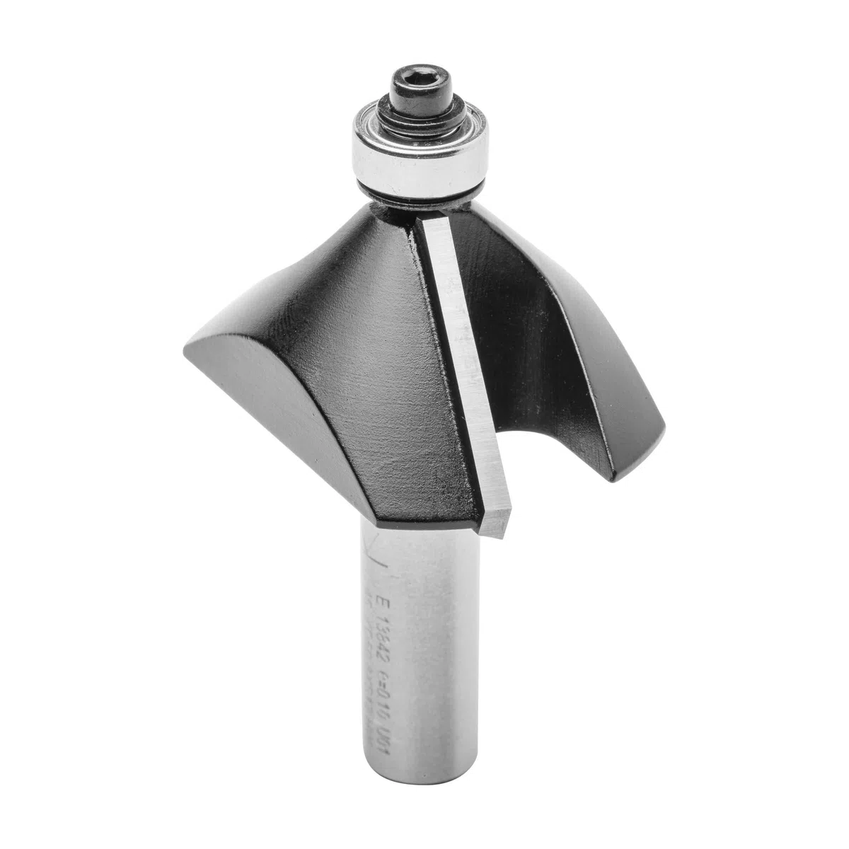 ENT 13842 Fresa a smusso carburo, Albero (S) 12 mm, diametro (D) 50,8 mm, NL 19 mm, E 45°, SL 40 mm, con cuscinetto a sfere