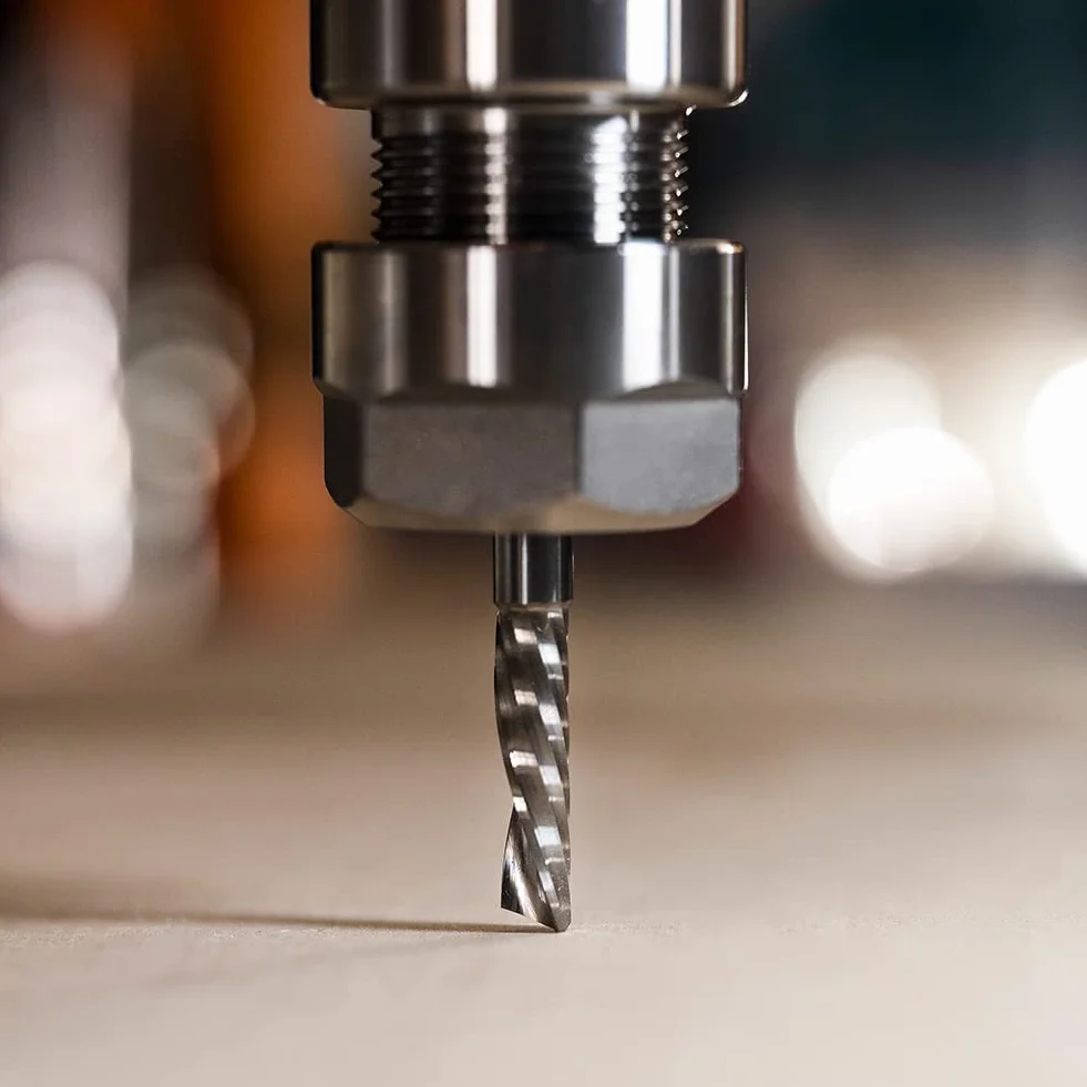 SpeTool 2 frese in alluminio da 8 mm, codolo VHM, fresa da 32 mm, lunghezza di taglio in metallo duro, fresa CNC, fresa per legno, fresa superiore, per metallo, alluminio, acrilico, plastica