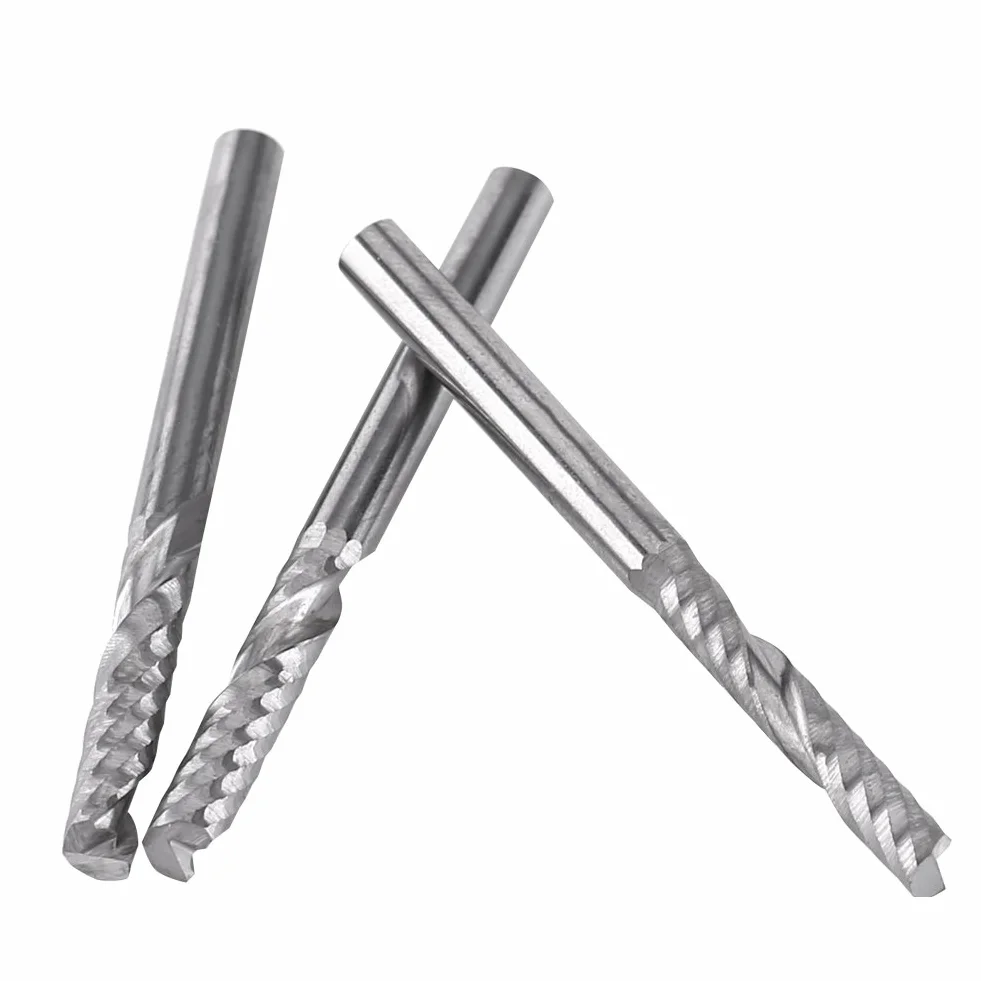 10 Pezzi Fresa a Testa Cilindrica Carburo di Tungsteno per Legno e Acrilico 3.175 x 15mm