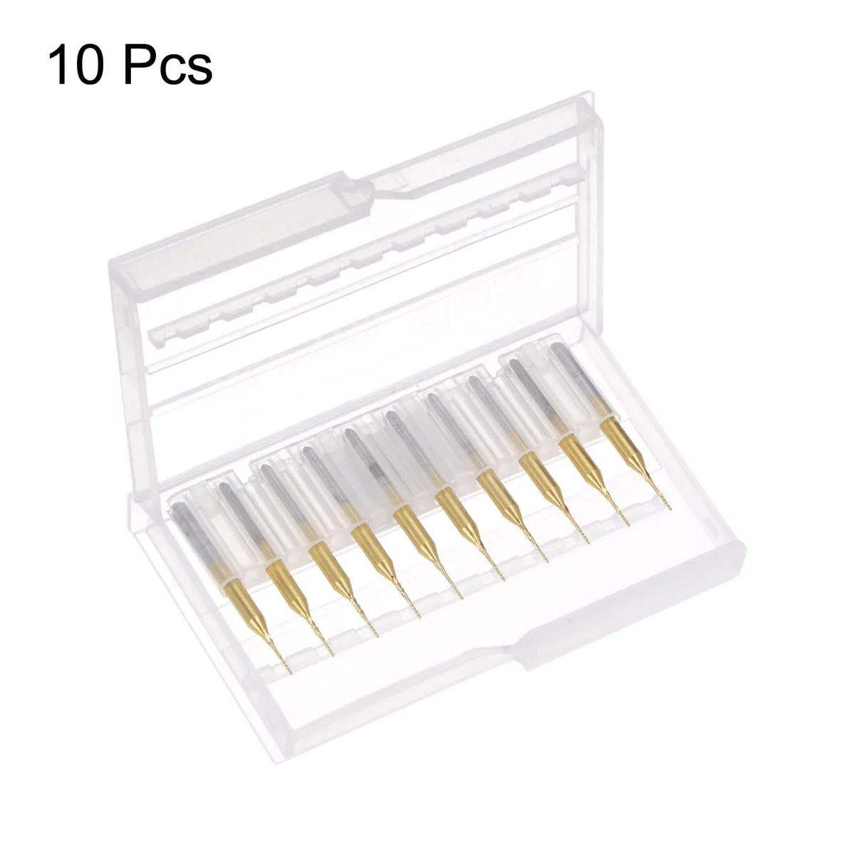 QUARKZMAN 10pz 0,5mm Fresa Carburo Titanio con Rivestimento Fresa Incisione Punte Router CNC per Macchina PCB, Attacco da 1/8"