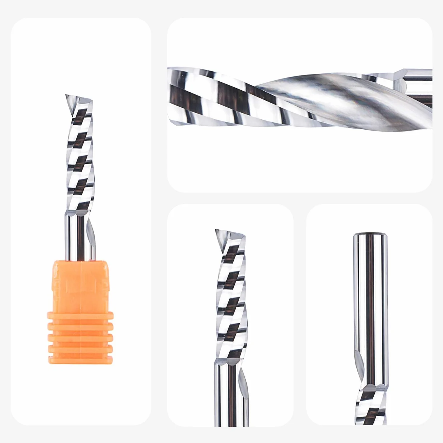 SpeTool 2 frese in alluminio da 8 mm, codolo VHM, fresa da 32 mm, lunghezza di taglio in metallo duro, fresa CNC, fresa per legno, fresa superiore, per metallo, alluminio, acrilico, plastica