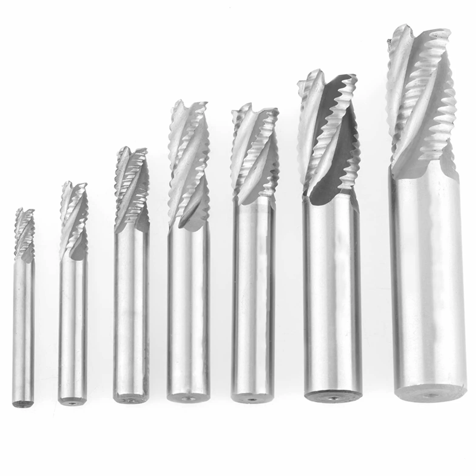 Set di 7 pezzi di 4 scanalature, 6-20 mm, HSS, fresa a punta fresa, fresatura, frantumazione, fresa a a punta