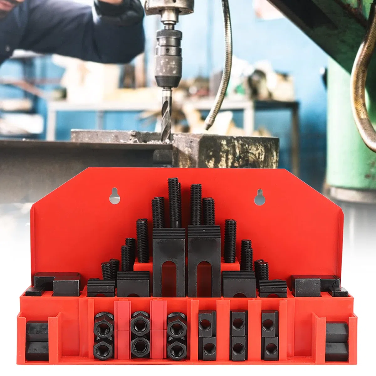 Kit Morsetto Con Scanalatura a T 58 Pezzi M12 per Fresatrice e Tornio - di Fissaggio Professionale Preciso per Officina Meccanica con Alta Resistenza e Installazione Rapida