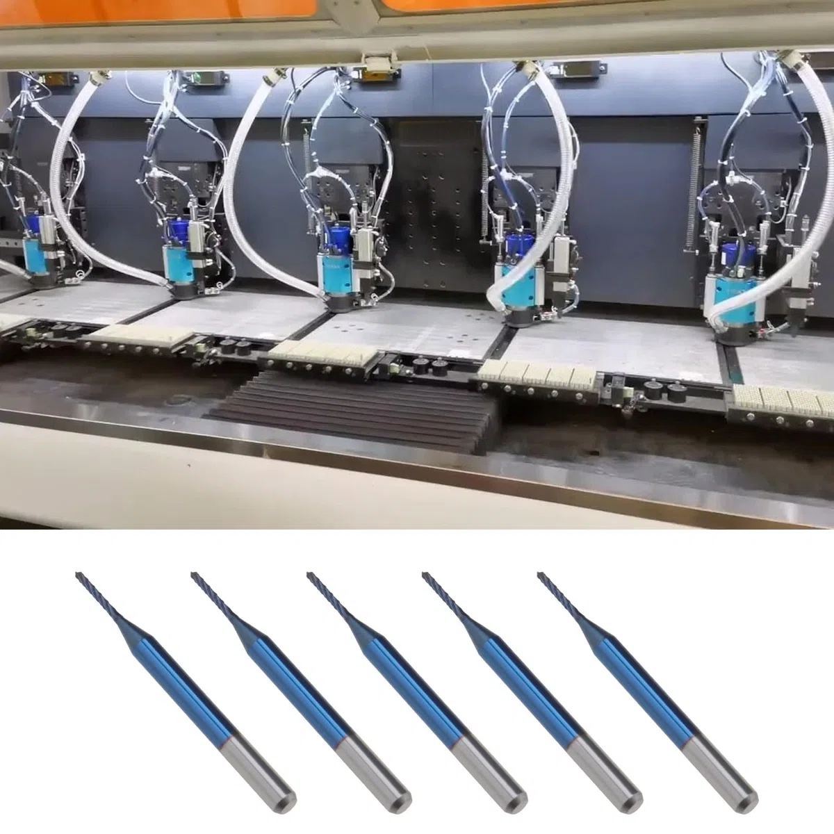OTOTEC 10 Pz 1.0mm Blu Rivestito Mulino Per Mais Taglio Gambo Diametro 3.175 Lunghezza 38mm Carburo Di Tungsteno Fresa PCB Incisione CNC Router Bit Per Macchinari