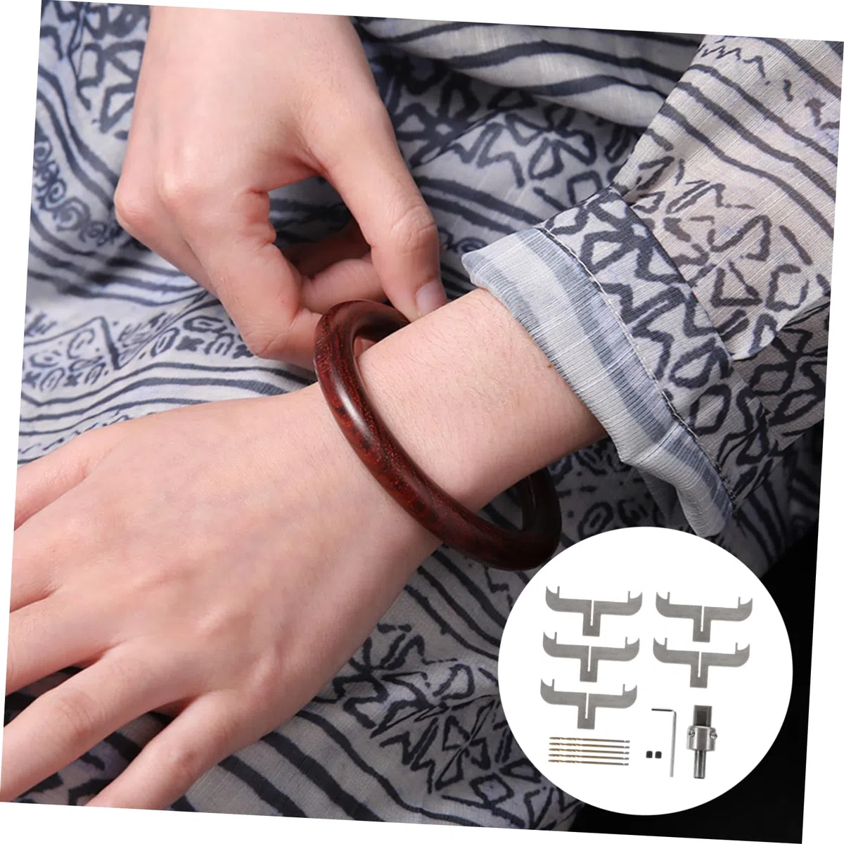 PRETYZOOM Set di Utensili per Lavorazione Fresa per Braccialetti e Punte da Trapano in Acciaio Alto, per Lavorare Anelli e Cerchi in Materiale Naturale
