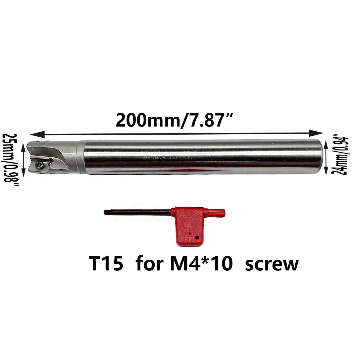 Supporto per fresa reversibile, 10 pezzi, APMT1604PDER con BAP400R C24-25-200, inserti in metallo duro, fresa a a spalla quadrata (400R C24-25-200-2T+APMT1604PDER viola)