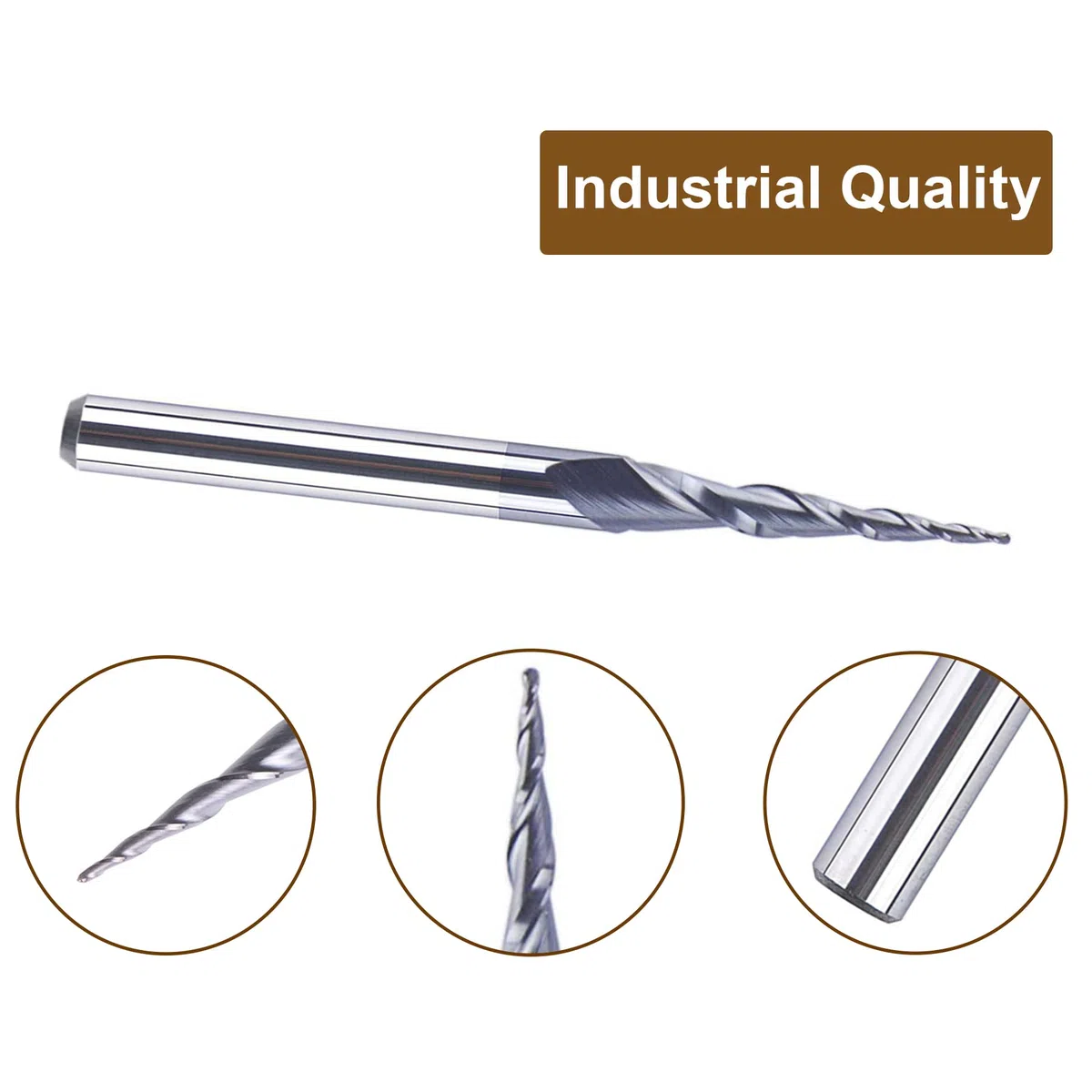SpeTool Set di 5 frese a punta di naso a sfera conica con asta da 0,25 mm di diametro 0,25 mm di diametro