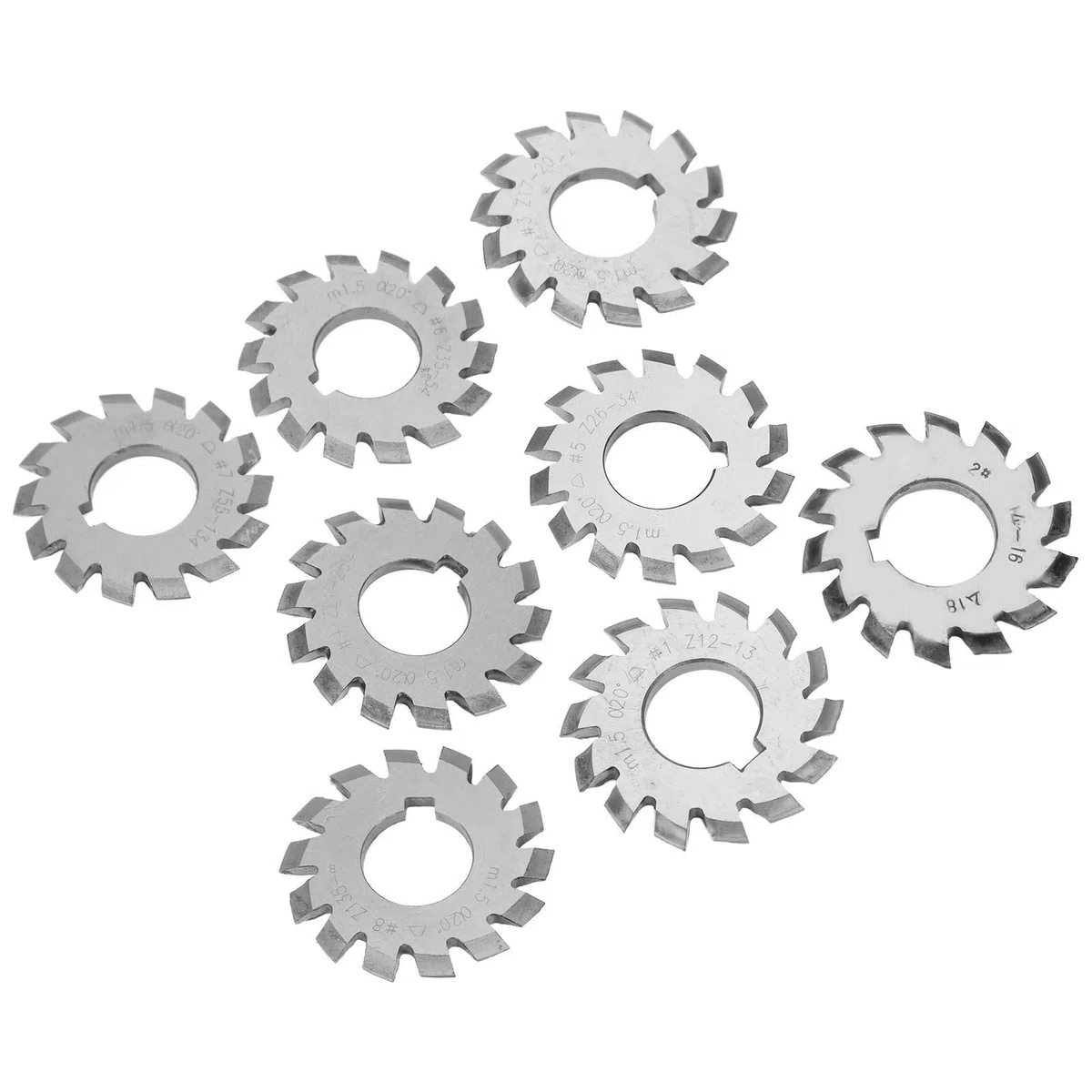 Fresa per Ingranaggi, M1.5 20° 5mm 6mm Fresa per Ingranaggi Utensile Taglio per Acciaio Ad Alta velocità Forniture Industriali 8 Pezzi per Ingranaggi di Fresatura, Frese a