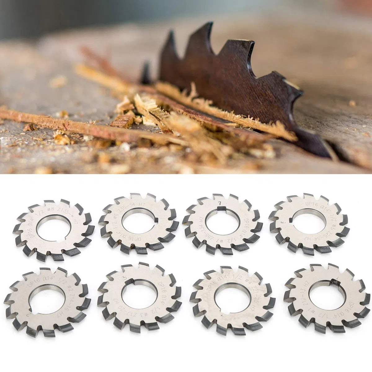 8 Pezzi Fresa Per Ingranaggi Fresa Per Denti Per Ingranaggi Fresa Per Ingranaggi di Precisione Fresatrice Per Ingranaggi Utensile Per Evoluta Fresa Per Ingranaggi CNC