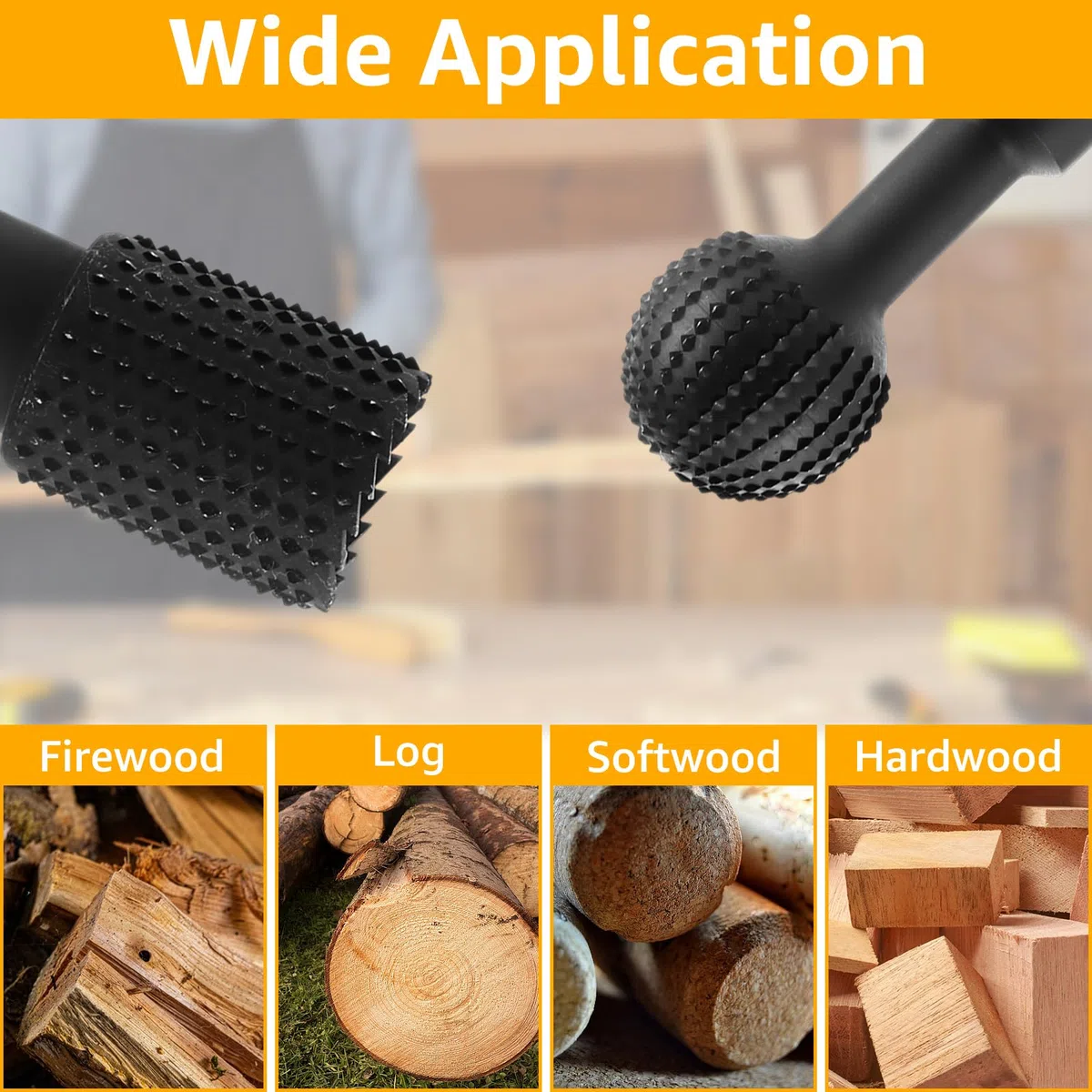 Set di 6 frese a sfera MIVIDE per legno 25mm 30mm 40mm, set di frese per legno e raspe per legno 20mm 25mm 30mm, fresa a sfera per intaglio del legno accessorio per smerigliatrice angolare M14
