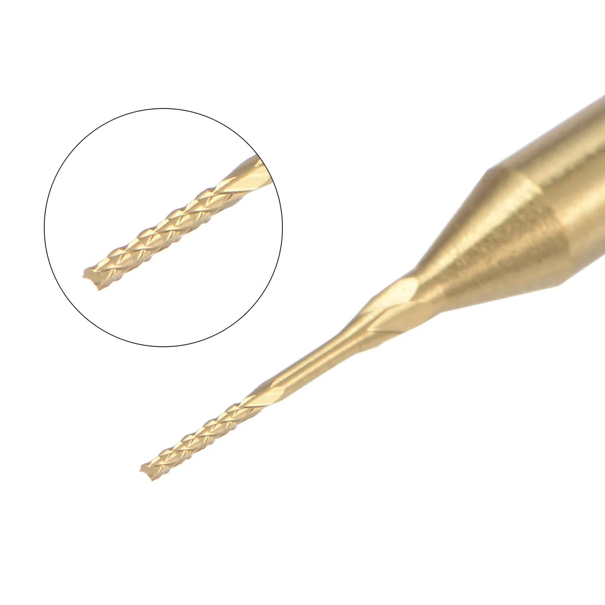 QUARKZMAN 10pz 0,5mm Fresa Carburo Titanio con Rivestimento Fresa Incisione Punte Router CNC per Macchina PCB, Attacco da 1/8"