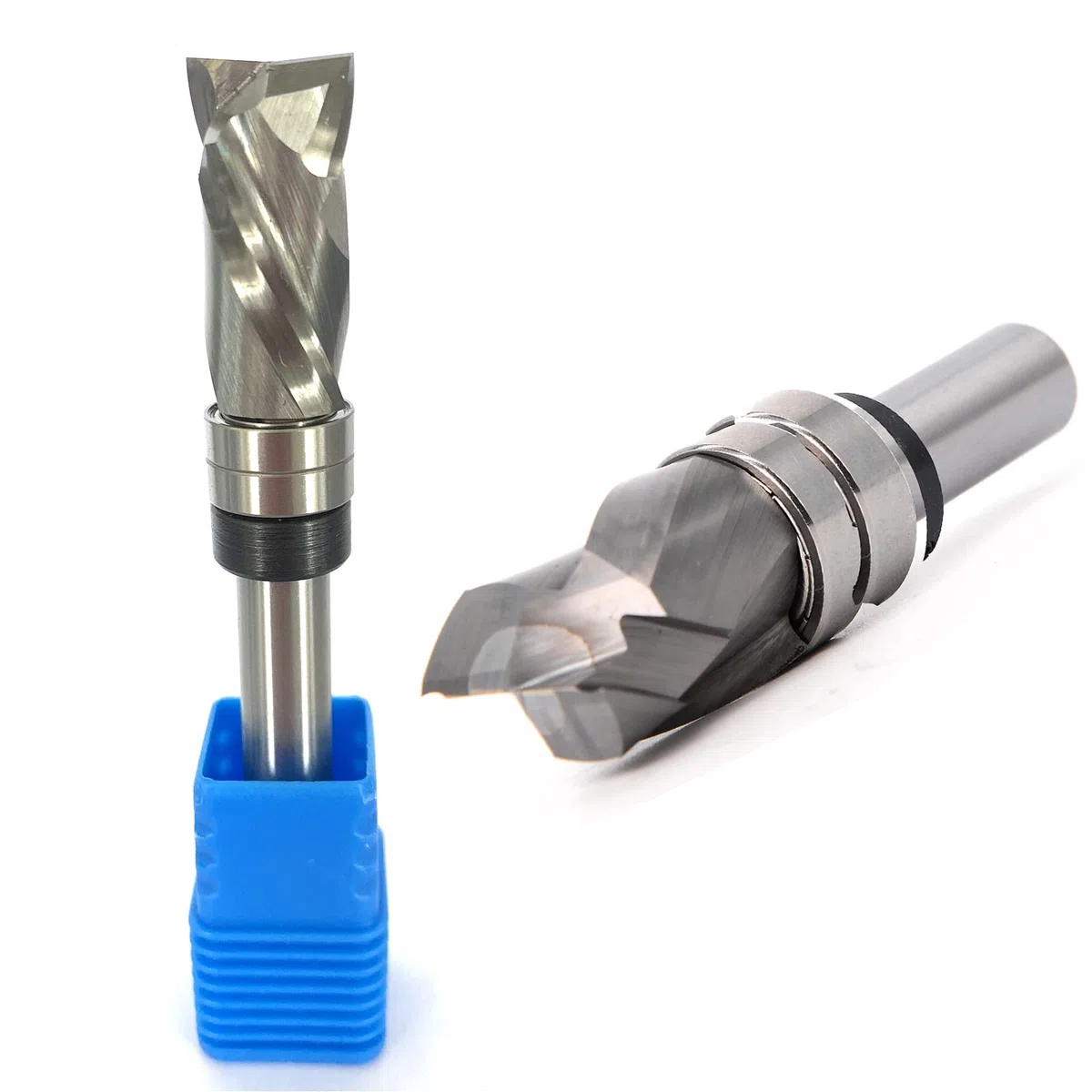 Fresa elicoidale da 8 mm, codolo Up-Down Cut, fresa a compressione VHM, fresa a compressione con 2 cuscinetti a sfera sul fusto, fresa superiore a doppio taglio, per la lavorazione del