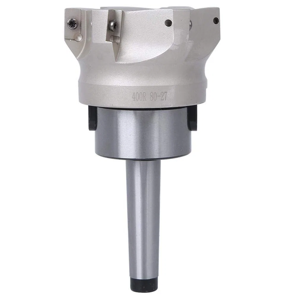Fresa Frontale Fresa a Controllo Numerico Fresa a 6 Taglienti ad Angolo Retto Fresa, Portautensili a Pinza MT2-FMB27 + Fresa a 80-6-6 Scanalature + Inserti di Fresatura 1604APMT(6PCS Milling Inserts)