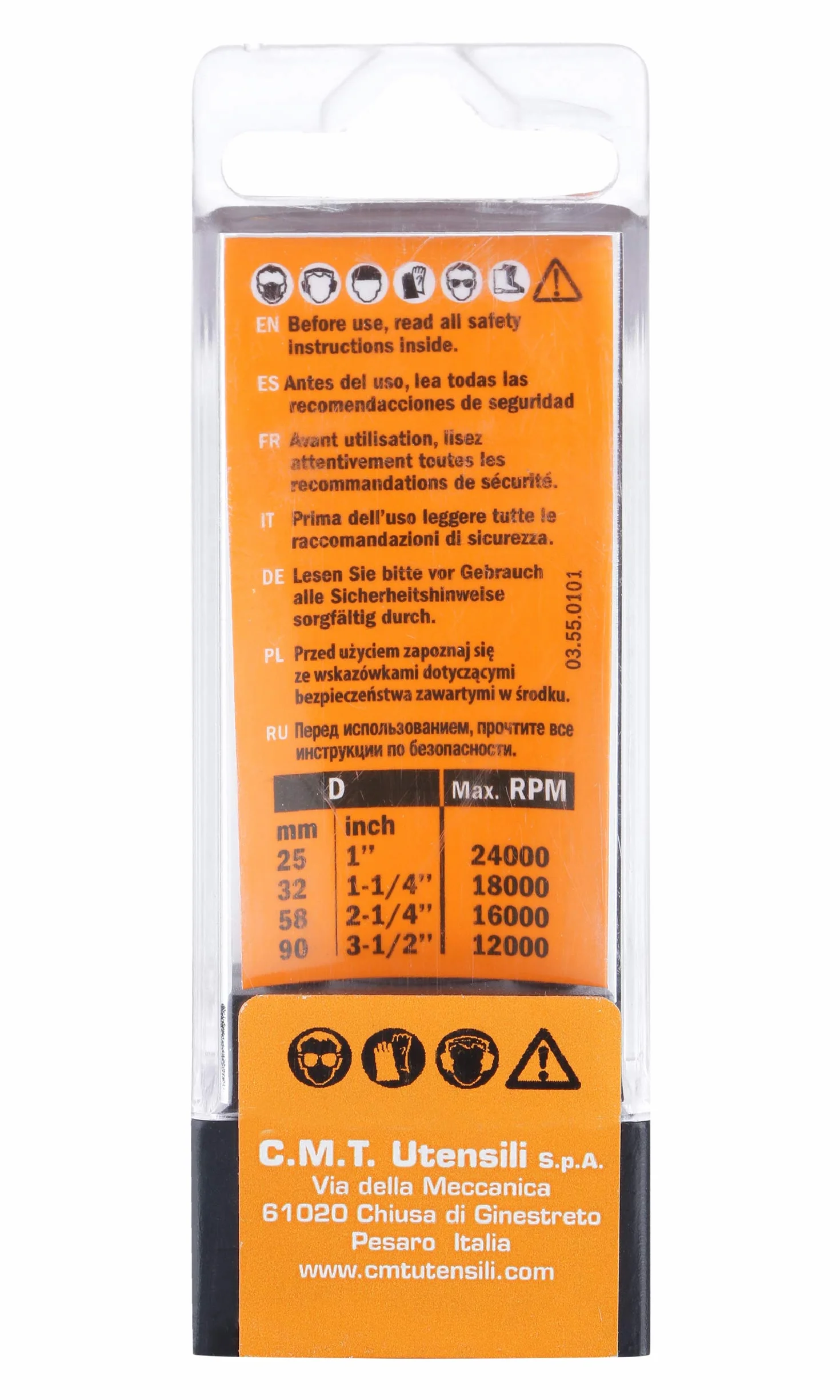 CMT 914.690.11 Fresa a Raggio Convesso in Hw, Grigio/Arancio