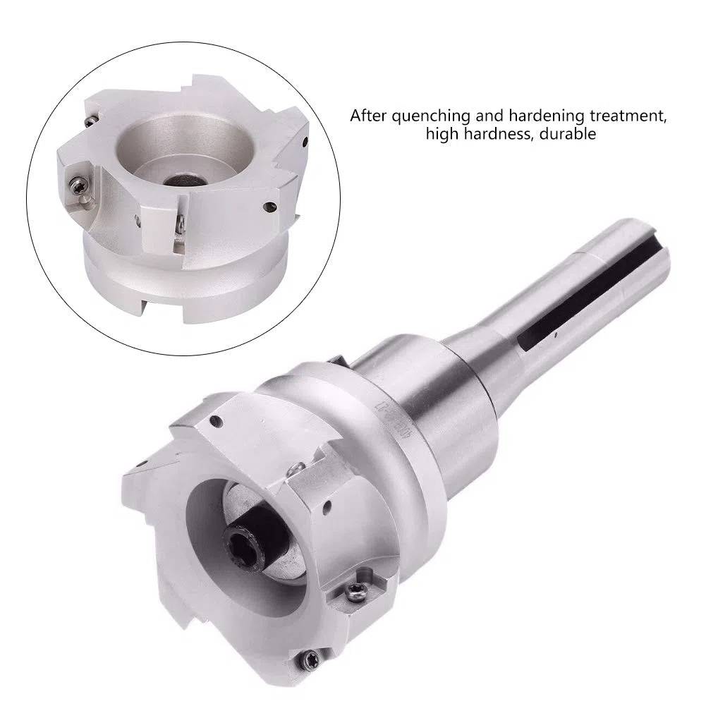 Hyuduo Fresa Frontale BAP400R-80-27-6T 90 Gradi Acciaio ad Alto Tenore di Carbonio 80mm 6 Taglienti Rivestimento Indicizzabile con Cacciavite per Lavorazione Metallo