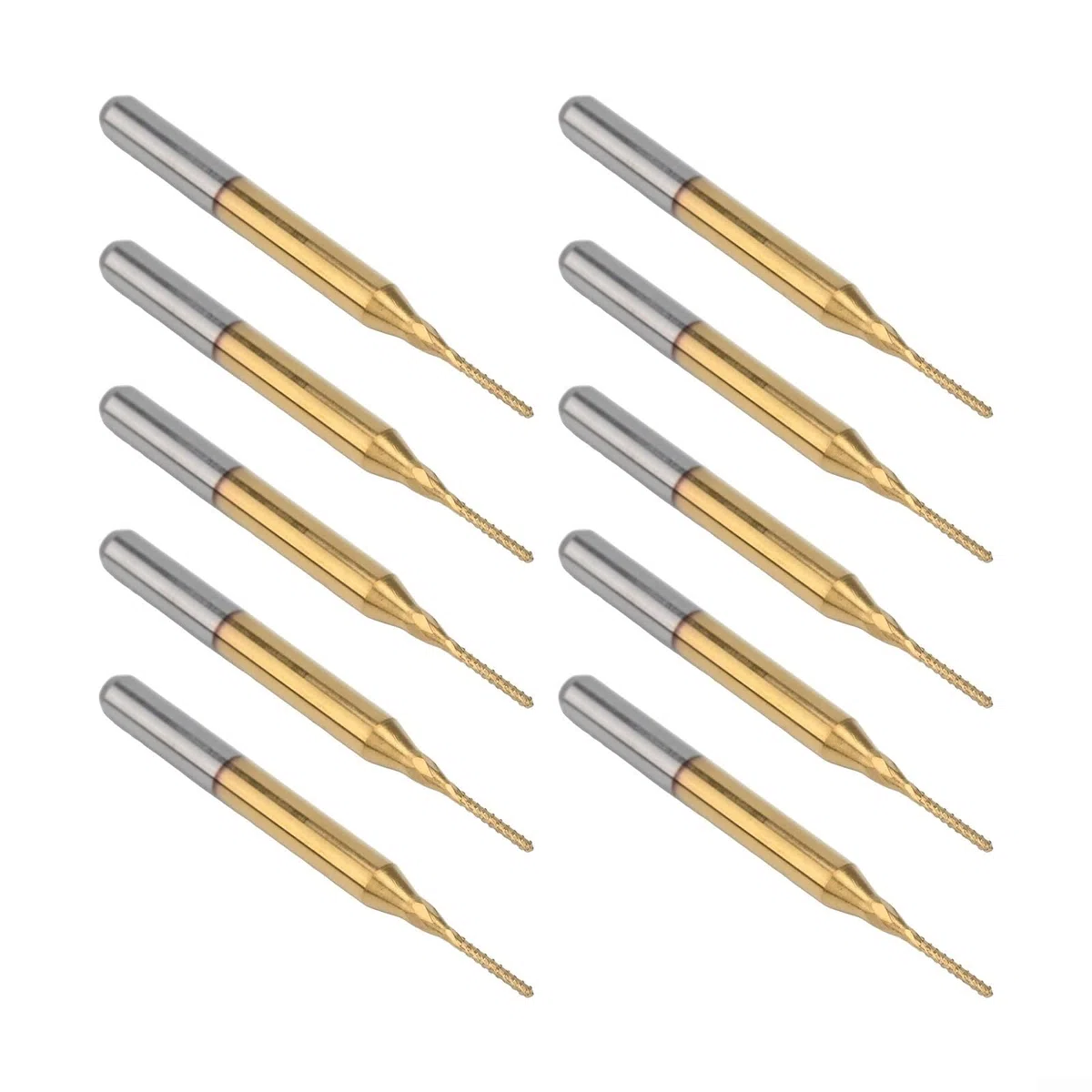 10 punte da incisione in carburo da 0,8 mm con gambo da 1/8", rivestite per fresa CNC per PCB, metallo, legno, plastica, di grado industriale