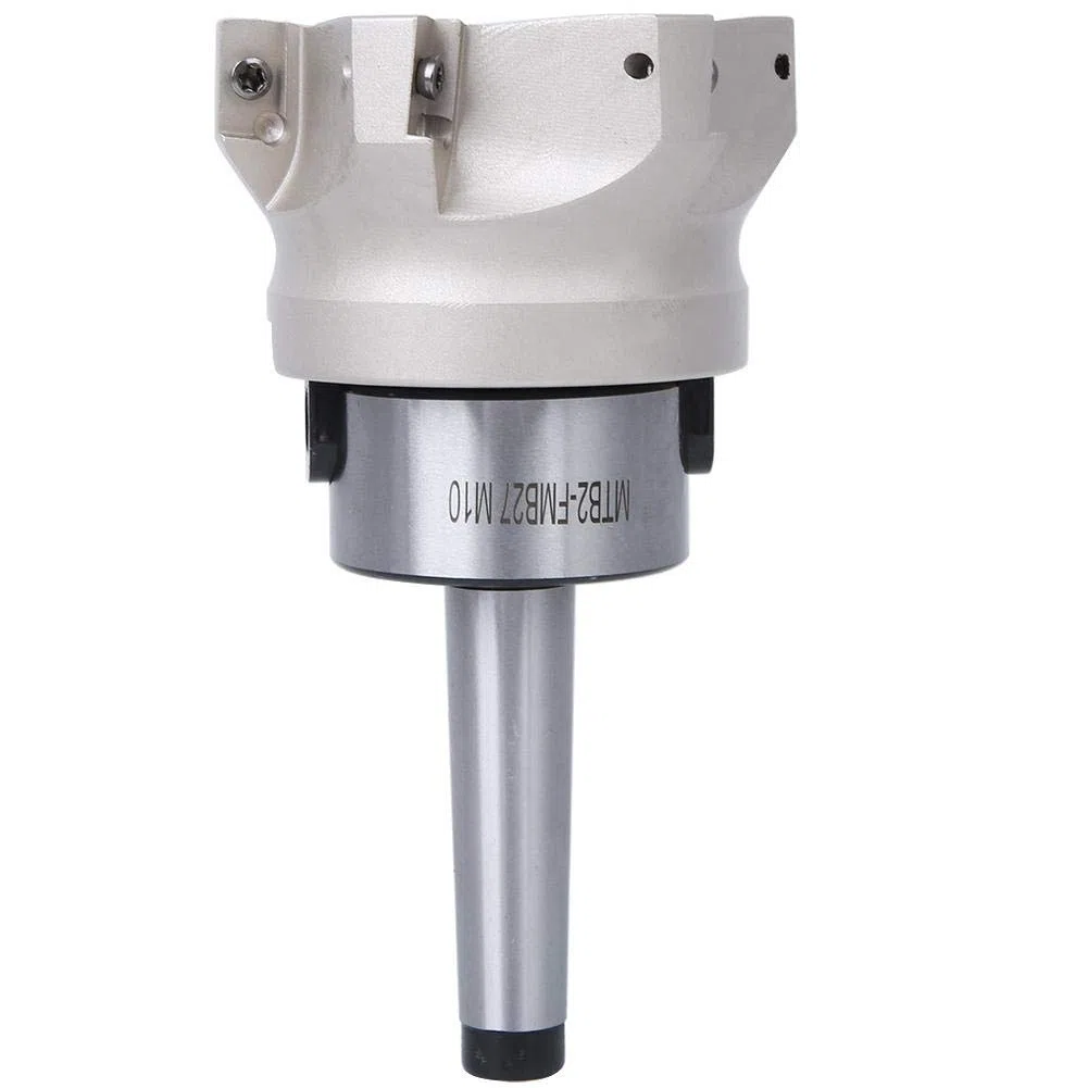 Fresa Frontale Fresa a Controllo Numerico Fresa a 6 Taglienti ad Angolo Retto Fresa, Portautensili a Pinza MT2-FMB27 + Fresa a 80-6-6 Scanalature + Inserti di Fresatura 1604APMT(6PCS Milling Inserts)