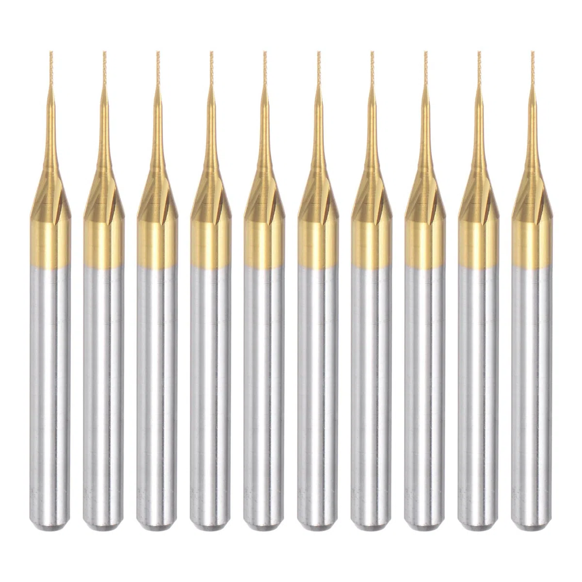 QUARKZMAN 10pz 0,3mm Fresa Carburo Titanio con Rivestimento Fresa Incisione Punte Router CNC per Macchina PCB, Attacco da 1/8"