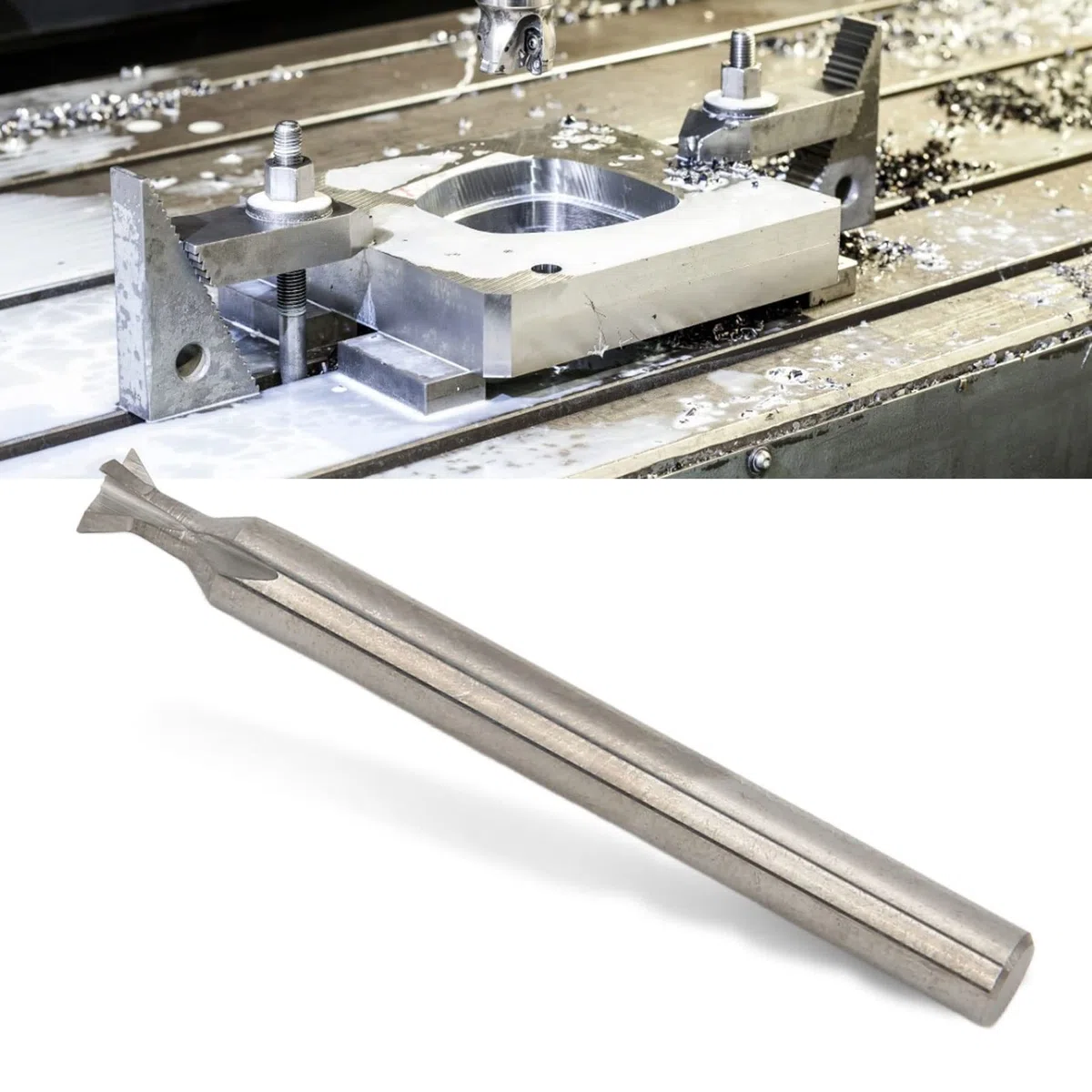 Fresa a Coda di Rondine, Fresa in Metallo Universale Tipo 4 Scanalature Dure per l'industria (5 X 60° X 50 L)