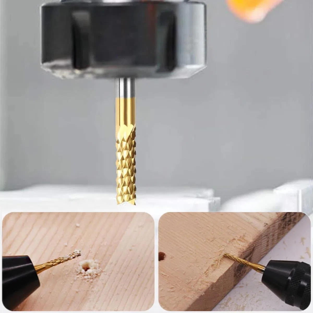 10 Pezzi Fresa CNC, Fresa per CNC in Carburo di Tungsteno, Punte Carburo Rivestite in Titanio, per Circuiti Stampati, Metallo, Plastica (1,0mm, 1,5mm, 2,0mm, 2,5mm, 3,0mm, 2 Pezzi per Tipo)