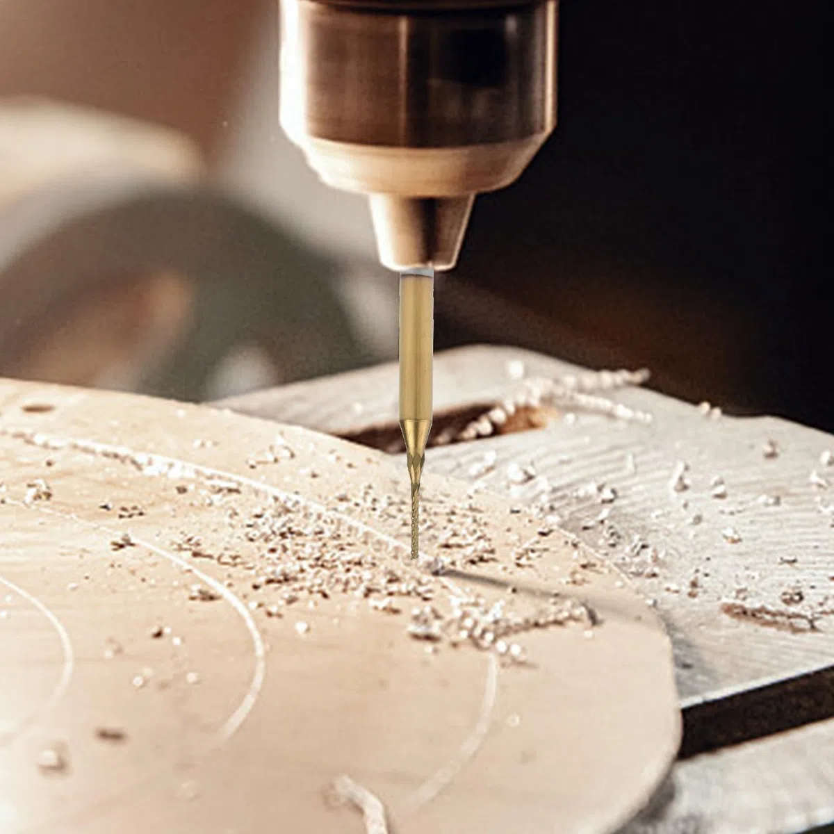 10 punte da incisione in carburo da 0,8 mm con gambo da 1/8", rivestite per fresa CNC per PCB, metallo, legno, plastica, di grado industriale