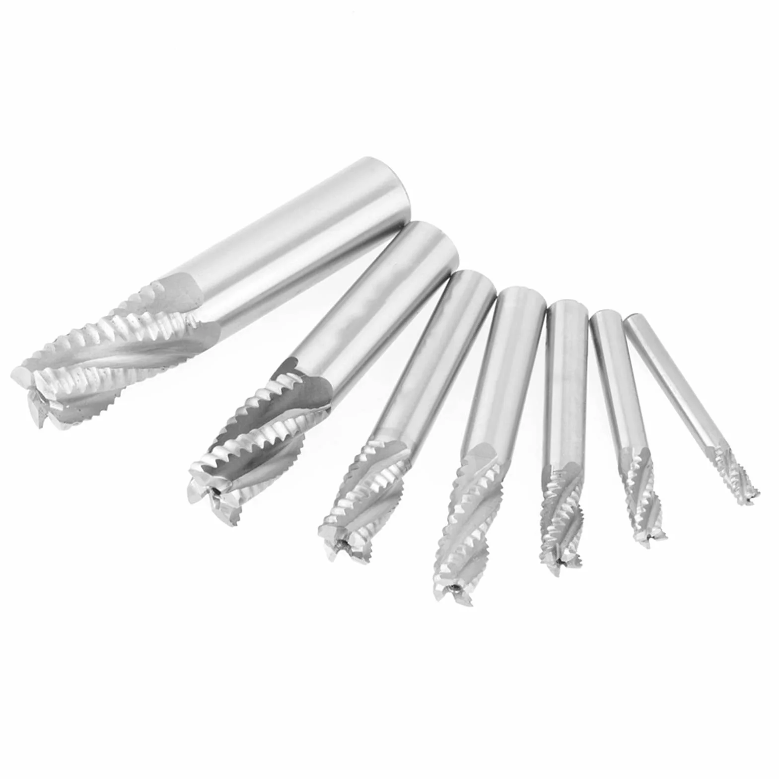 Set di 7 pezzi di 4 scanalature, 6-20 mm, HSS, fresa a punta fresa, fresatura, frantumazione, fresa a a punta