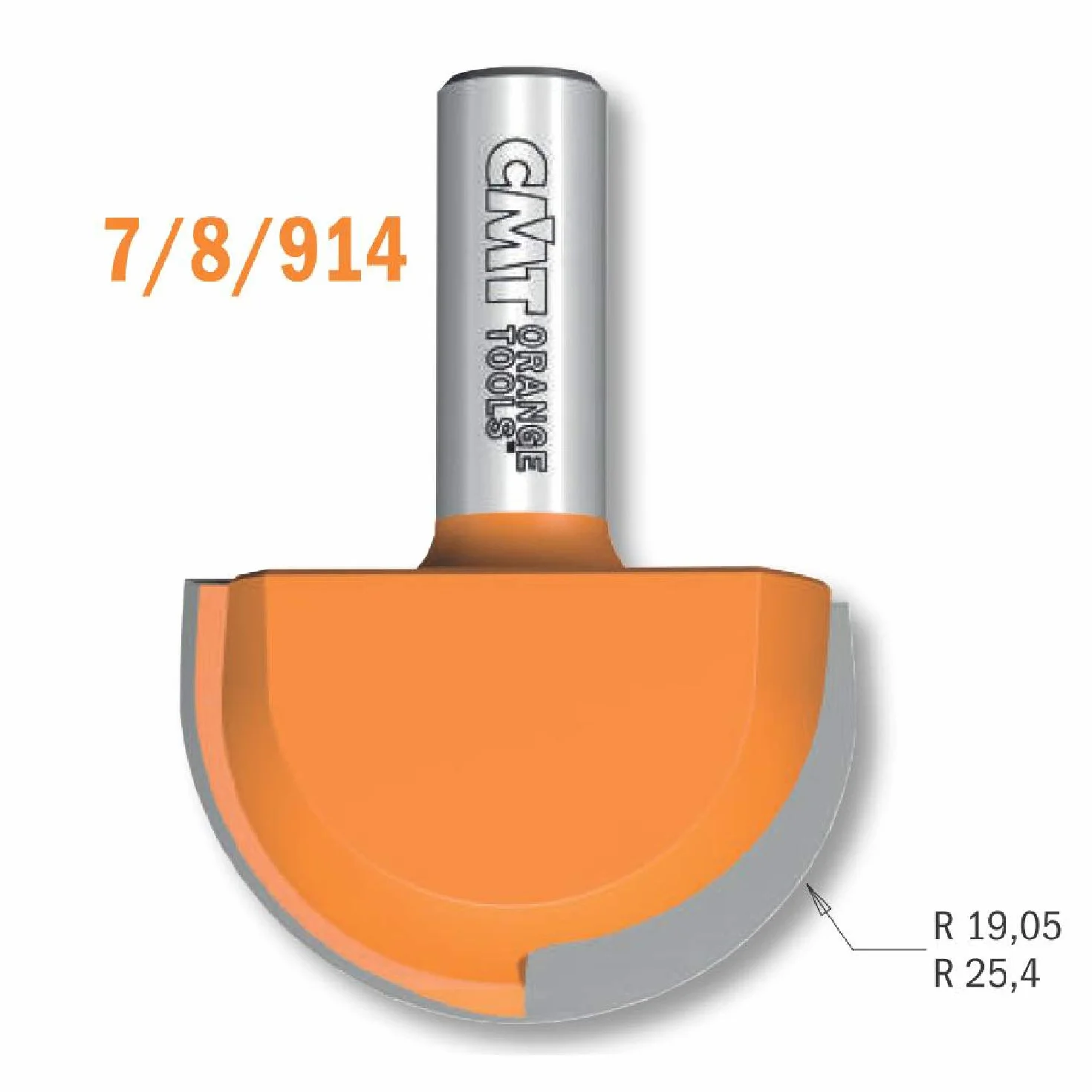 CMT 914.690.11 Fresa a Raggio Convesso in Hw, Grigio/Arancio