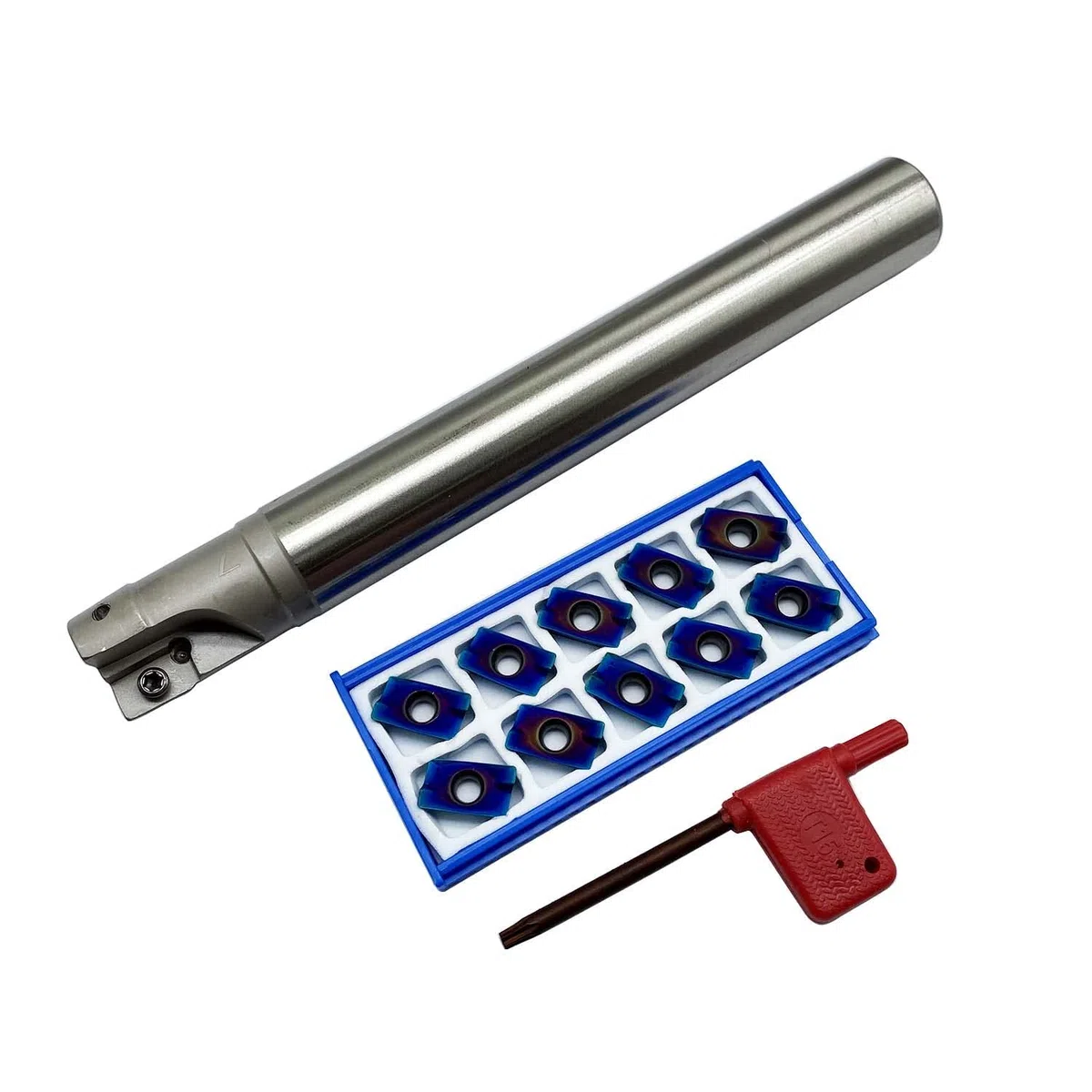 Supporto per fresa reversibile, 10 pezzi, APMT1604PDER con BAP400R C24-25-200, inserti in metallo duro, fresa a a spalla quadrata (400R C24-25-200-2T+APMT1604PDER viola)