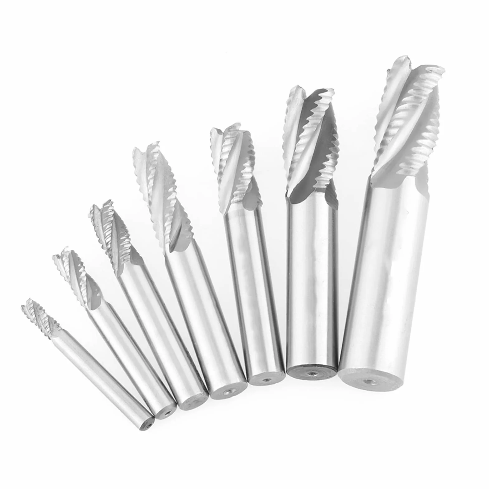 Set di 7 pezzi di 4 scanalature, 6-20 mm, HSS, fresa a punta fresa, fresatura, frantumazione, fresa a a punta