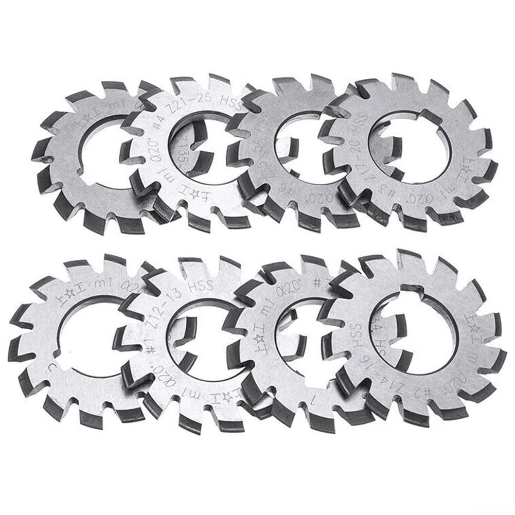 EasyByMall Involute - Set di 8 frese a ingranaggi per il taglio, diametro interno del foro 22 mm, per ingranaggi di fresatura