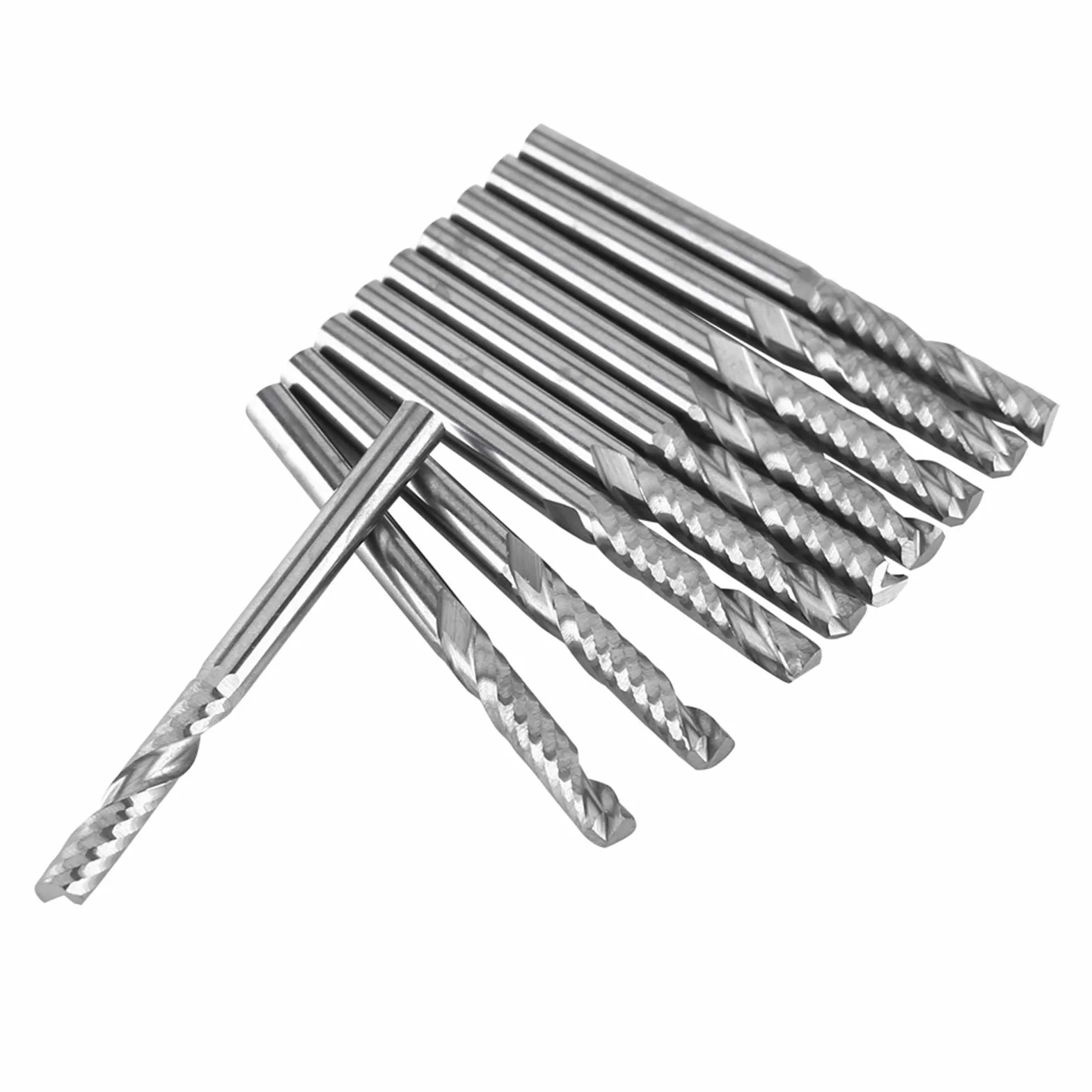 End Mill - 10pcs carburo di tungsteno spirale frese singolo flauto fresa CNC Router bit 4mm gambo