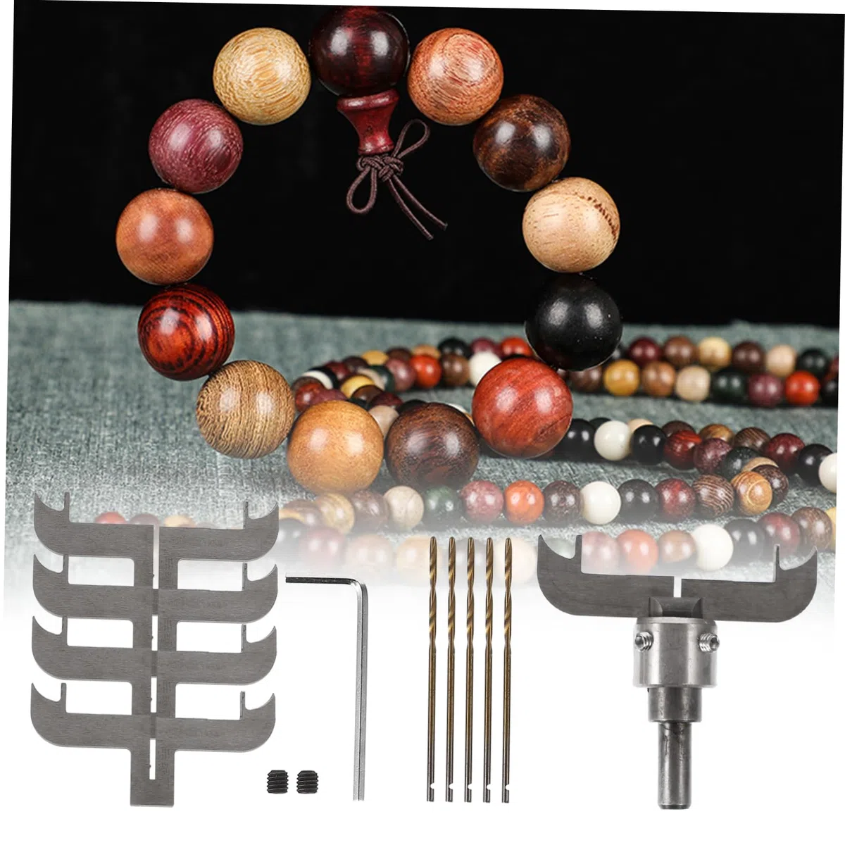 PRETYZOOM Set di Utensili per Lavorazione Fresa per Braccialetti e Punte da Trapano in Acciaio Alto, per Lavorare Anelli e Cerchi in Materiale Naturale