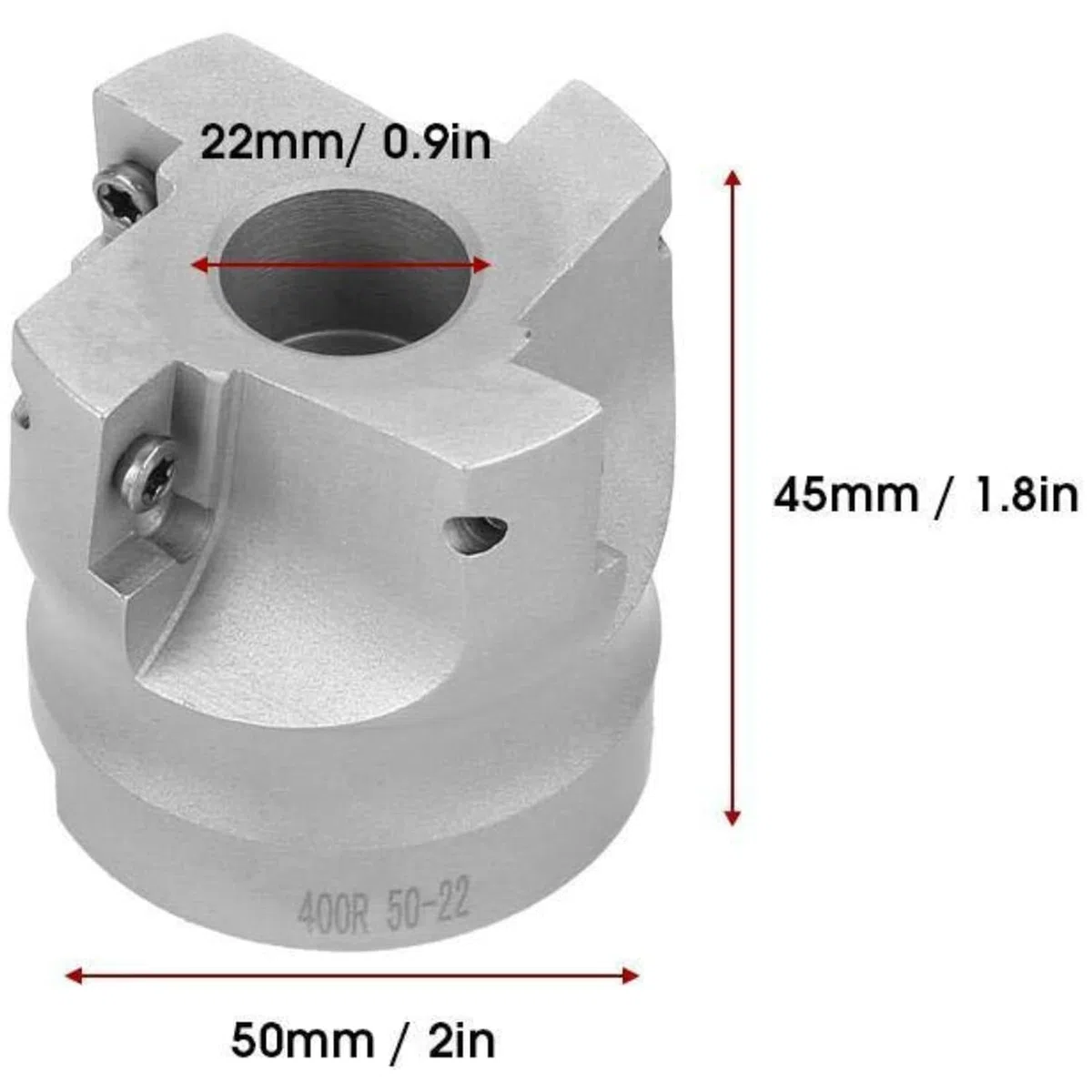 Fresa per piani, BAP400R-50-22-4F, fresa CNC + 10 piastre di taglio in metallo duro APMT1604 + chiavi T15 per macchine CNC, lavorazione dei metalli