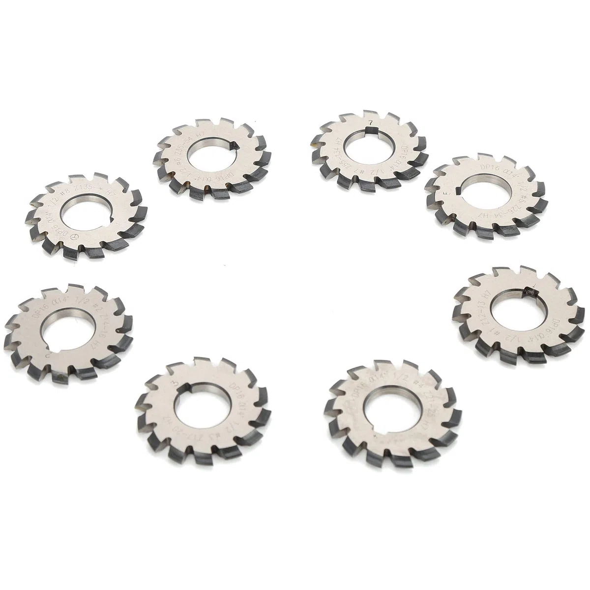 Set di Frese per Ingranaggi Ad Evolvente Set di Frese per Ingranaggi in Acciaio Ad Alta velocità 8 Pezzi Set di Frese per Ingranaggi Ad Evolvente Utensili Taglio in Acciaio Ad