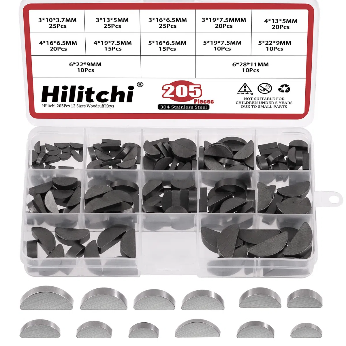 Hilitchi Key Stock Assortment Woodruff Key Stock