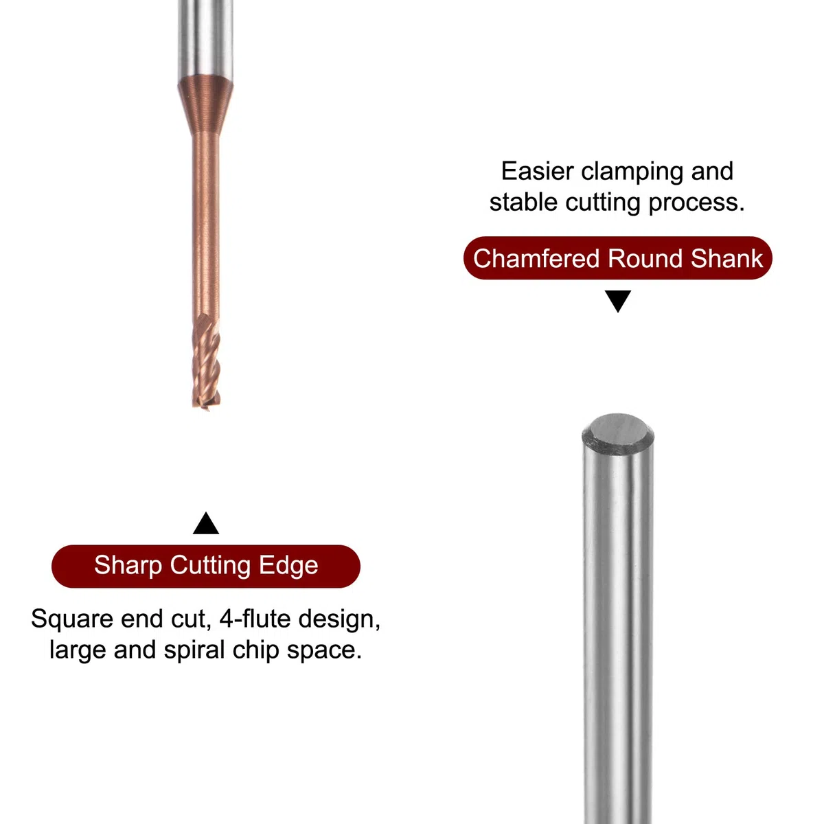 sourcing map Fresa a punta quadrata con gambo da 4 mm 2 mm x 20 mm in metallo duro rivestito AlTiSin 4 flauti fresa extra lunga per acciaio inossidabile in lega di acciaio temprato