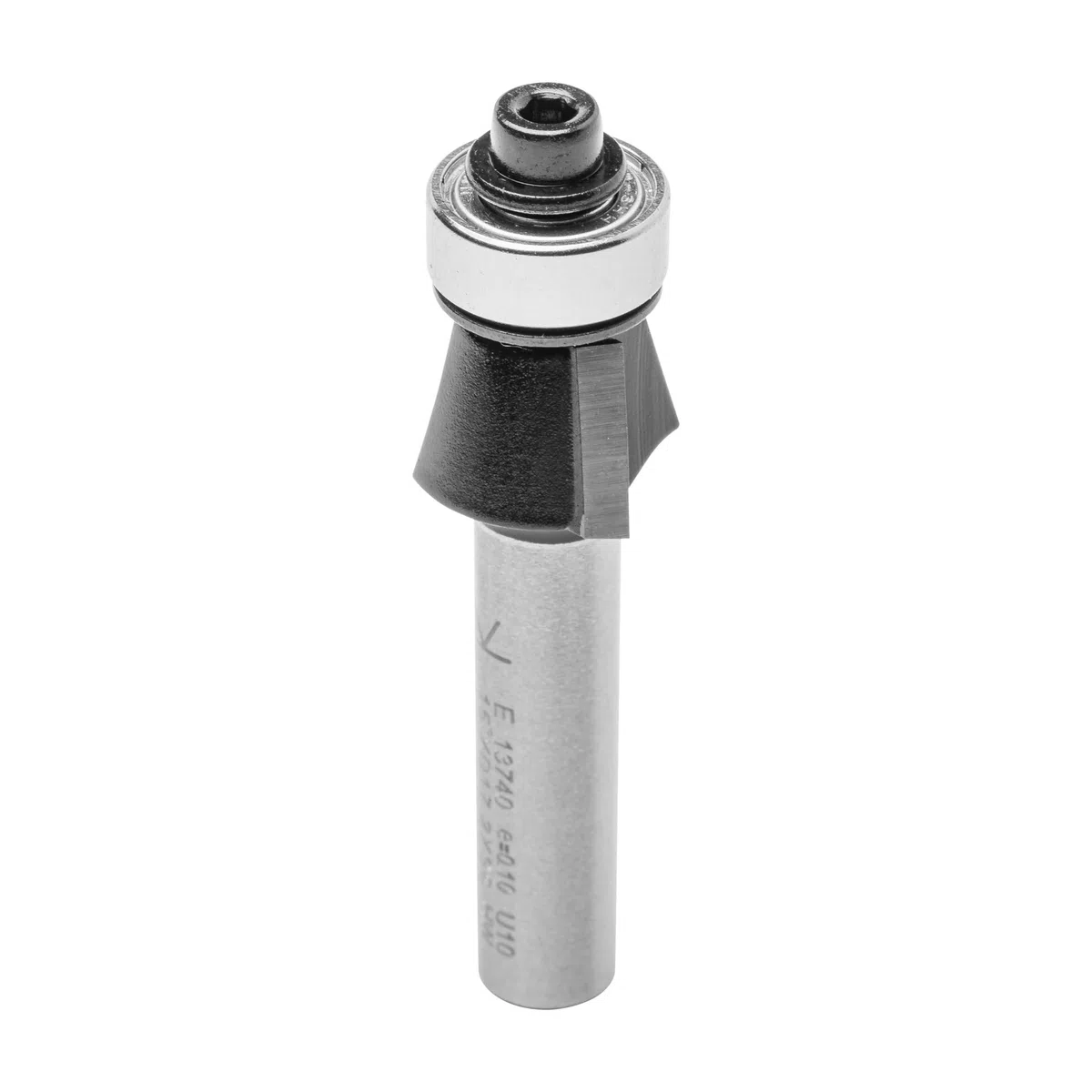 ENT 13740 Fresa a smusso carburo, Gambo (S) 8 mm, diametro (D) 17,2 mm, NL 9,5 mm, E 15°, SL 32 mm, con cuscinetto a sfere