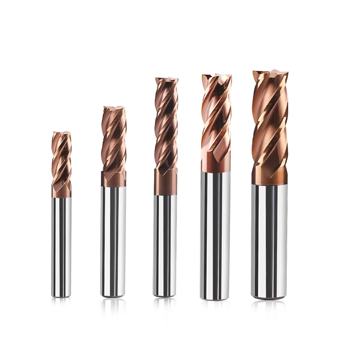 5 frese a gambo in metallo duro 4 flauto, 6 – 12 mm, CED TiSiN Coat, punta elicoidale VHM CNC, punte per trapano/fresa, 55 HRC, punta per trapano per acciaio, lega di alluminio, rame