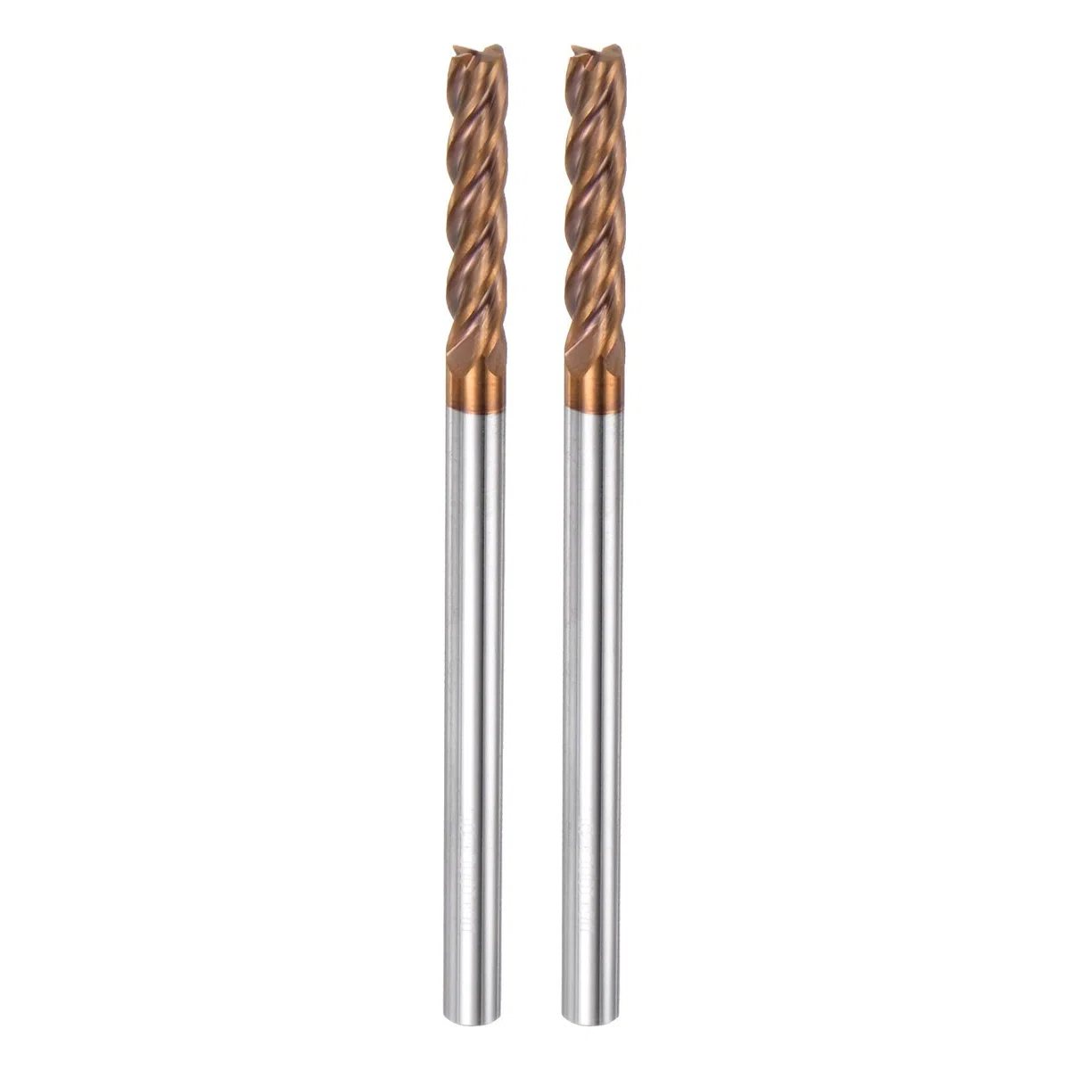 QUARKZMAN 2pz Frese Quadrate Carburo 6 Mm (15/64") Diametro 6 Mm (15/64") Gambo 100 Mm (4") Extra Lunghe Hrc55 Carburo Tungsteno Micrograna 4 Taglienti Fresa Alluminio Rame Metallo