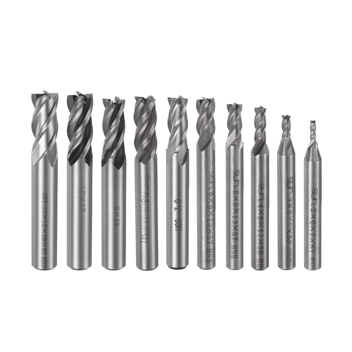 QUARKZMAN Metallo duro Estremità Frese Set 4 taglienti 2mm 3mm 4mm 5mm 6mm 7mm 8mm 9mm 10mm 12mm Alta velocità Acciaio CNC Fresatrice Taglierina Punte per Alluminio Acciaio Taglio